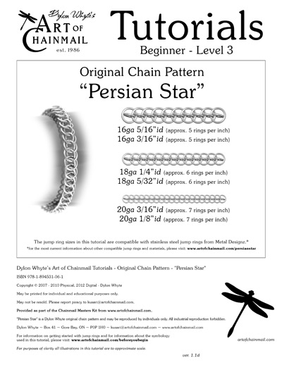 Dylon Whyte`s Art of Chainmail Tutorial - Original Chain Pattern - Persian Star