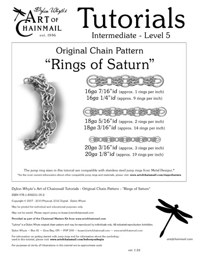 Dylon Whyte`s Art of Chainmail Tutorial - Original Chain Pattern - Rings of Saturn